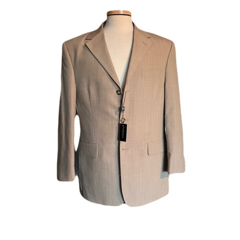 Van Heusen 40R Beige 3 Button Suit Jacket
